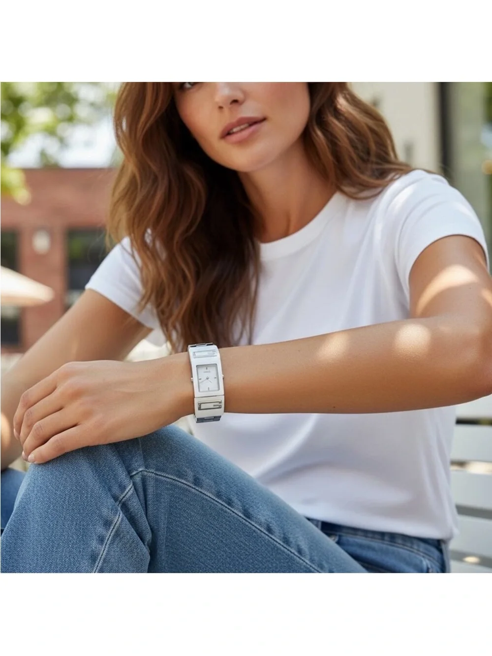 Guess White Bangle Watch Women's New with Papers NEW